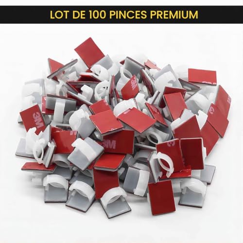 50PCS Clips Cable Durable Attache Cable Adhesif 3M, Gestion Câble Support – vue 9