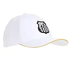 Boné Santos Bordado Frontal e Lateral 6 Gomos Licenciado - Branco