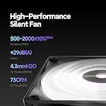 ​​Ocypus Delta F12 Computer Case Fan, Up to 2000RPM High Airflow, 4-Pin PWM Control 120mm PC Cooling Fan, Low-Noise & Hydraulic Bearing (Black-1PACK)​ - Image 2