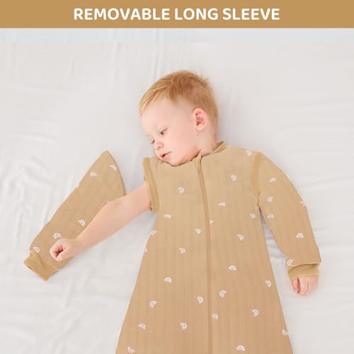 Image of Baby Sleep Sack, TOG 2.5 Winter Wearable Blanket, Removable Long Sleeves Baby Sleeping Bag for Infants and Toddlers, Super Soft Warm Comfortable Sleeping Sack, Rainbow, 6-18M