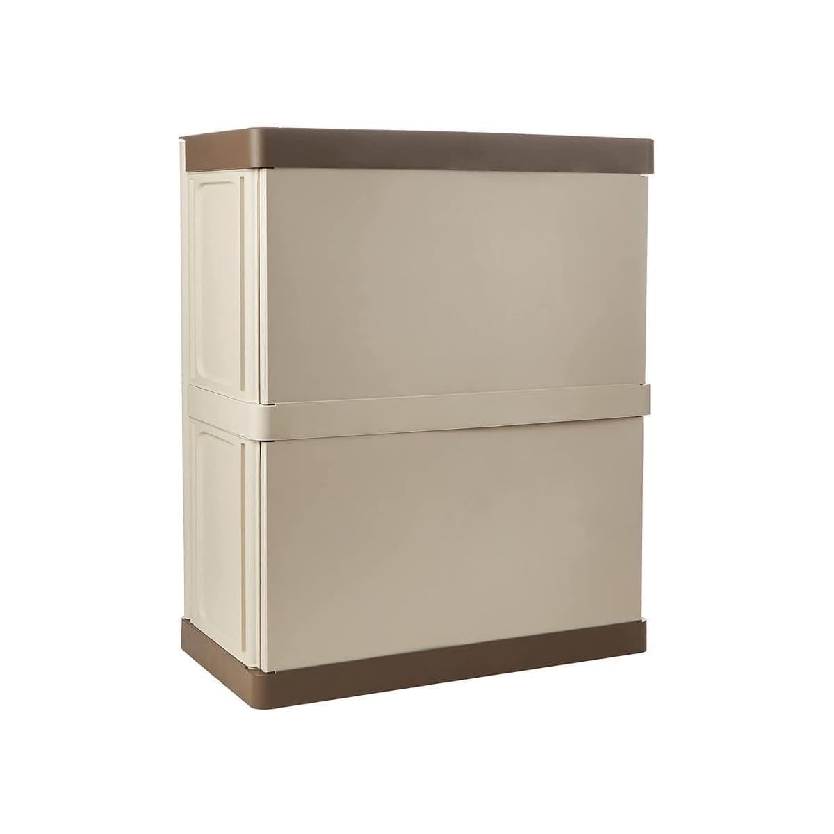 INTEC - Armoire de Rangement Garage Atelier - Armoire Basse 2 Portes et 1 étagère Polypropylène 70 x 39 x 85.5cm Charge 20 kg