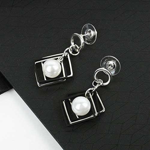 Preisvergleich Produktbild EmNarsissus Geometric Circle Stud Ohrringe Mehrschichtige Diamond Pearl Cherry Anhänger Ohrringe