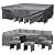 U-MAX 7 Pieces Patio Furniture Set with Waterproof Cover, Outdoor Sectional Sofa Conversation Set, All Weather Wicker Rattan Dining Table & Chair with Ottoman, Grey Rattan&Grey Cushion