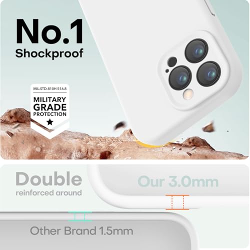 Image of LOVE 3000 Designed for iPhone 16 Pro Max Case, Premium Silicone with [Soft Anti-Scratch Microfiber Lining] Shockproof Protective Phone Case for Men Women Girls 6.9 inch, White