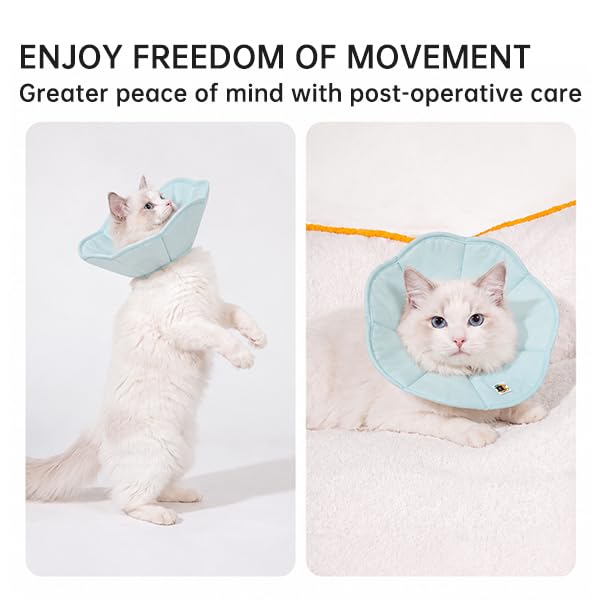 Image of Touchdog Soft Cat Cone Collar, Waterproof Recovery Collar for Cats After Surgery, Lightweight Elizabethan Collar for Kittens, Small to Large (Blue, XS)