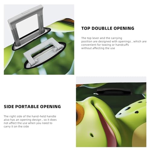 cute frog Luggage Covers for Suitcase Washable Suitcase Cover Fashion Stretch Suitcase Protector Cover Anti-Scratch Baggage Covers Fit 18-32 Inch Luggage Large4