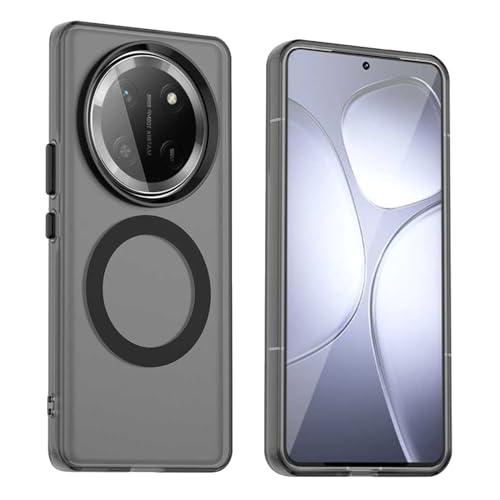 GOGME Cover per Huawei Honor Magic 7 Lite / Magic7 Lite, Compatibile con MagSafe, Robusto PC + TPU Doppio Strato Protettivo Traslucido Antiurto Cellulare Custodia, Nero