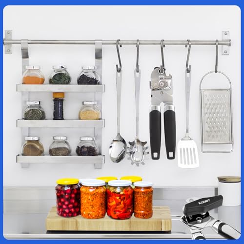 Foto von KZGRIT Dosenöffner, Sicherheits Edelstahl, Glatte Kante, Manuell Büchsenöffner Deckelöffner Kapselheber mit Rutschfest Griff und Ergonomischer Drehknopf für Ältlich mit Arthritis(Schwarz)