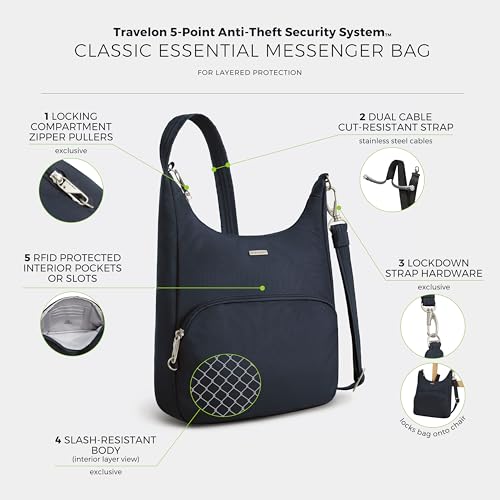 Image of Travelon Anti-Theft Classic Essential Messenger Bag