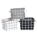 FocuH Stylish Storage Basket Cotton and Linen Fabric Mini Storage Cubes Nursery Storage Baskets with Handles for Shelves & Desks (Set of 3)