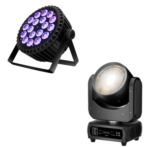 SHEHDS LED Stage Par Lights 18X18W + 120W Cool&Warm White Moving Head Light