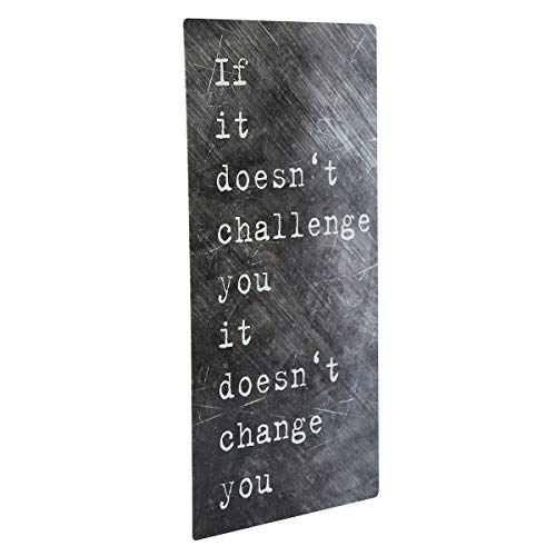 NIKKY HOME Gym Exercise Art Workout Room Decor Fitness Sign Inspirational Sports Themed Metal Wall Plaque with Quote, If It Doesn't Challenge You It Doesn't Change You - Image 6