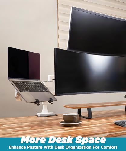 Image of ULTRARM Steel Laptop Tray Holder for VESA Monitor Arm, Stand & Mount | 29 lb Capacity, Vented Cooling Platform, Smooth Access Design, VESA 75 /100 Mounting Holes, Also Fits Tablets, Black, MAAC-L