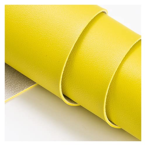 Tissu Similicuir Vinyle Jaune Citron 1,38X3m pour Personnaliser l'Intérieur de Voiture