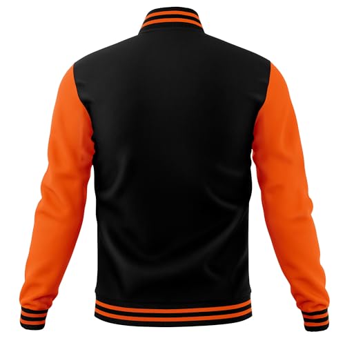Image of KXK Men's Fashion Varsity Jacket Causal Cotton Letterman Baseball Bomber Jacket Lightweight Coat