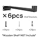 EZYDECOR 6Pcs Floating Shelves Brackets Heavy Duty Wooden Shelf Brackets 8inch Decorative Wall Shelf Brackets & Supports with Lip (Black) 8