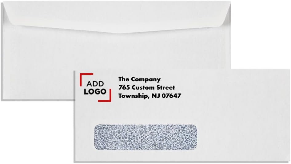 LUXPaper #10 Business Window Envelopes | Commercial Flap | Security Tint | 4 1/8" x 9 1/2" | Bright White (Laser Safe) | 24lb. Text | 500 Qty