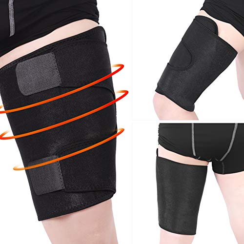 Atmungsaktive Oberschenkelstütze, Hamstring-Kompressionsmanschette, Rutschfeste Quadrizeps-Stützbandage aus Neopren, Verstellbare Oberschenkelbandage für Verstauchungen, Zerrungen, Muskelzerrungen, Sp