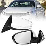 2011 2012 2013 Left Driver Side Mirror Rear Door View Mirror Compatible with Kia Optima EX/LX/SX, Folding/in-housing/Signal Light System/HD Glass,Replace 876202T110 KI1320152(White,5pins)