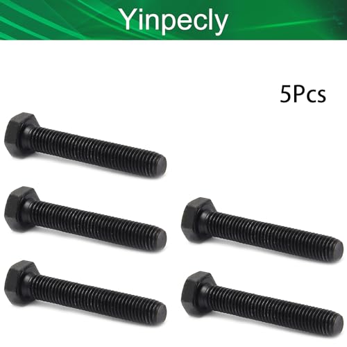 Image of M10x60mm External Hex Head Screw Bolts Carbon Steel Grade 8.8 Metric Thread Hexagon Bolts Fastener 2.64 inchx0.63 inchx0.63 inch(LxWxH) for Machinery Furniture Hardware Black 5pcs
