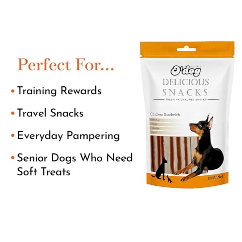 Image of O'Dog Healthy Yummy High Protein Tasty Chicken Sandwich Treats for Dog (100 gm) Pack of 1