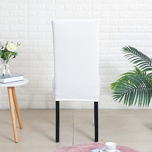Forcheer Chair Covers For Dining Room Set Of 4 Pack Stretch White Chair Slipcovers For Parson Chairs 4 Pieces Washable Removable #TOP4