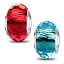 2 Red and Light Blue Charms