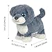 YH YUHUNG Interactive Walking Dog Toy with Leash, Grey Puppy with Blue Ears, Electronic Barking & Tail Wagging Robot Pet, Realistic Stuffed Animal Gift for Kids Boys Girls 3+ (Grey/Blue)