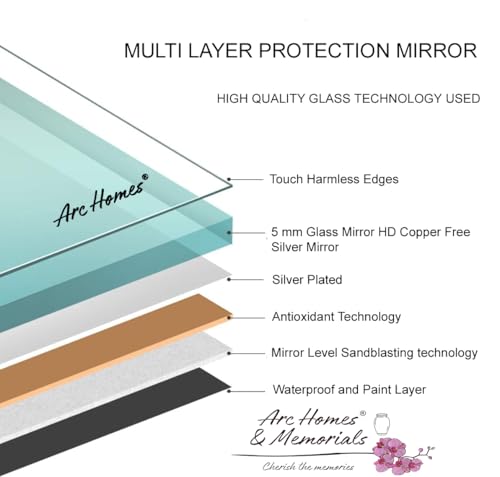 Image of Modern LED Mirror for Bathroom with Touch Sensor 3 Color Light Modes (White Natural & Warm Light) | Adjustable Brightness Wall Mounted Mirror for Wash Basin & Bedroom