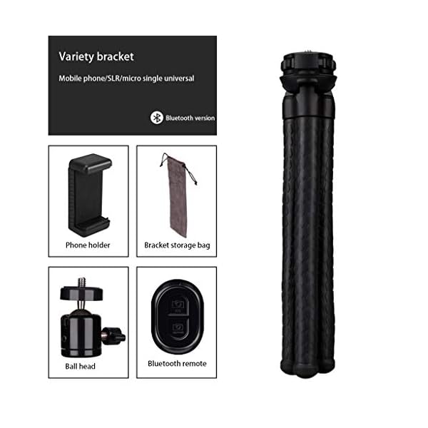 FEANG Telefonstativ, Flexibler tragbarer Handykamera-Stativ-Stativ mit Telefonclip und Tragetasche for Selfies/Vlogging… – Bild 4