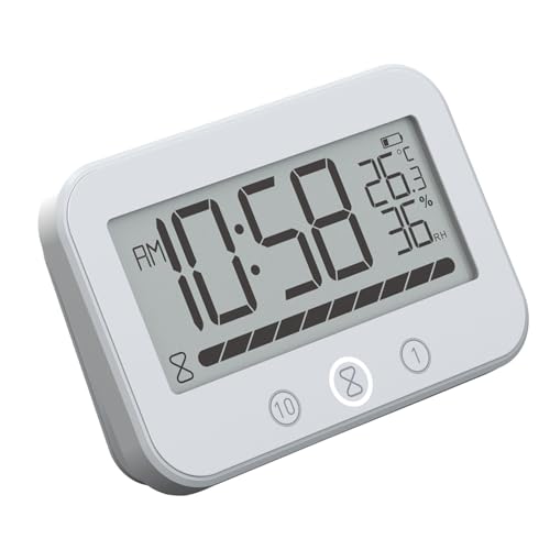 jiahesuw Multifunctional Shower Clock Bathroom Clock with Countdown Timer, Waterproof Designs Temperature Display for Home Use