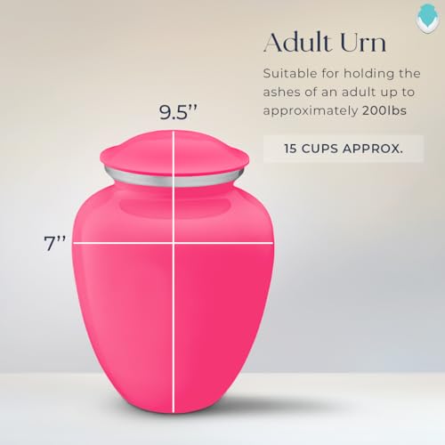 Image of Geturns - Adult Cremation Urns for Human Ashes I Large Bright Pink Photo Funeral Urn for Female and Male I 200 lbs