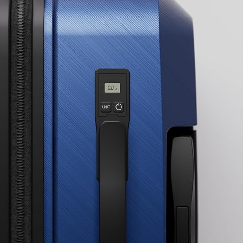 Image of Check-in Combo (Large - 75cm and Medium - 65cm) Trolley Bag & Free Backpack, Built-in Digital Weighing Scale, Cup Holder, 8 Smooth Wheels, ABS Hooks, PC Hard-Shell (Checkin Combo, Indigo)