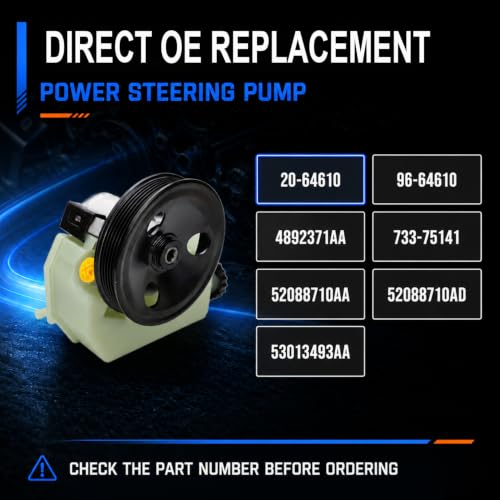 Image of Flecto 20-64610 Steering Pump with Reservoir Compatible with Jeep Liberty