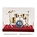 Akozon Mini GoldPlated Drum Set Model Decorative Piece - Unique Creative Musicians, Collectors, and Home Decor (14cm) (18cm)