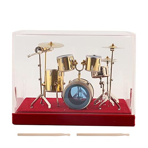Juego de batería en Miniatura, Modelo de batería de Cobre Rolling Stones con Caja de presentación Muñecas Base Figuras de acción Decoración de Accesorios[14cm] Muñecos, Figuras y playsets