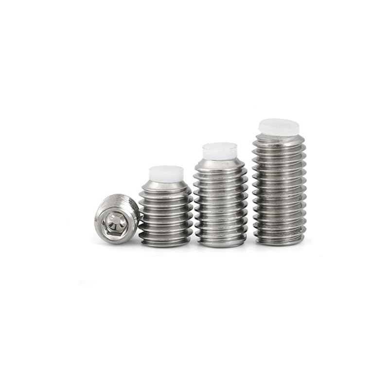 2pcs M12 nylon head screw headless Allen bolt grub plastic buffer screws set bolts grubs plunger cushion nails - (Size: M12x14mm)