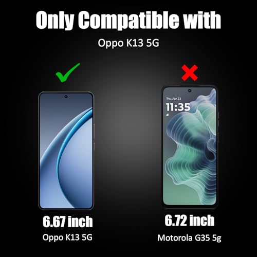 Image of AIBEX Tempered Glass for Realme P3 / Realme 14T / OPPO K13 / OPPO K12S / OPPO Reno 13F|9H Hardness|Anti-Glare & Anti-Fingerprint|Water Resistant|Edge-to-Edge Full Screen Protector|Bubble-Free