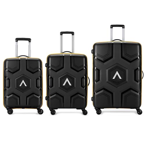 Image of Aristocrat Rock | Set of 3 Trolley Bag, 55+66+76 Cm, Small+Medium+Large Hardside Luggage | 4 Wheels, Combination Lock | Polypropylene | Suitcase for Travel | 7 Year International Warranty | Jet Black