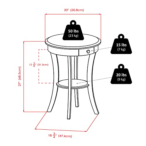 Winsome Wood Sasha Accent Table, Cappuccino(Color May Slightly Vary) #TOP2