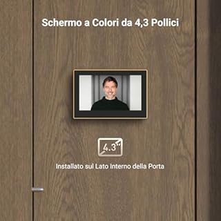 EZVIZ CP2 Spioncino Digitale a Batteria 1080P con Schermo a Colori da 4,3", Visione Grandangolare a 146°, Batteria Ricaricabile da 2200 mAh, WiFi 2.4 GHz, NO Rilevamento di Movimento, Colore Oro