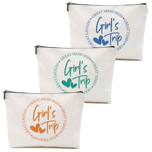 DHKG 3Pcs Girls Weekend Gifts, Girls Trip Gifts, Funny Makeup Bag
