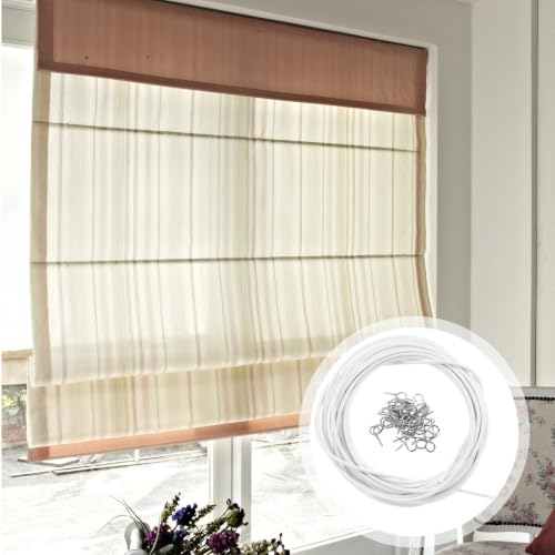Cordón para cortina de ventana con ganchos metálicos kit de cable plástico HAPINARY 6