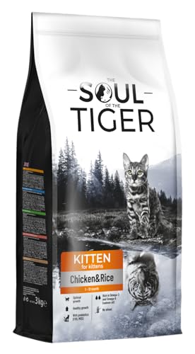 The Soul of the Tiger - Trockenfutter für Kätzchen mit Huhn und Reis, geeignet für trächtige und säugende Katzen, 3 kg
