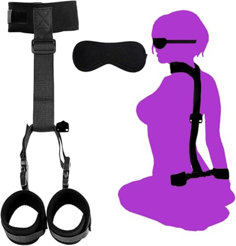 Sex Furniture Bondage Restraints Set Leg Spreader Bar Wrist and Ankle Straps for Adult Play Queen Bed Restraints Kit for Couples Under King Bed Adult Bonding Kits for Men Kinky Kit Yoga Sweater D6