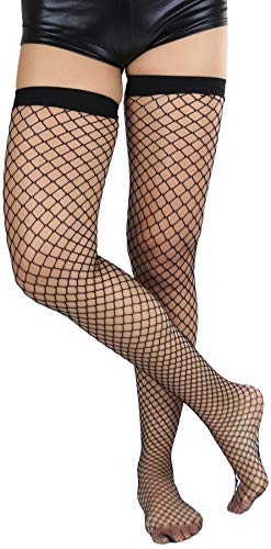 Image of ToBeInStyle Women's Vibrant Large Net Fishnet Thigh High Elastic Nylon Novelty Stockings