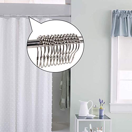 24 Pack Shower Curtain Hooks, Rustproof Shower Curtains Rings, Stainless Steel Shower Curtain Hooks Hanger For Bathroom Shower Curtain Liner Rod, Heavy Duty Roller Glide Hanger Bath Drape Loop #TOP5