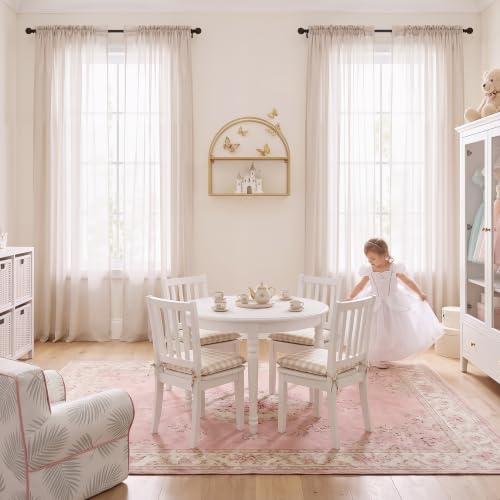 NICETOWN Long Sheer Curtains for Living Room, Rod Pocket Soft Voile Sheer Window Treatments Elegant & Airy with Light Filtering for Kids Room, Taupe, W60 x L95, 4 Panels - image 2