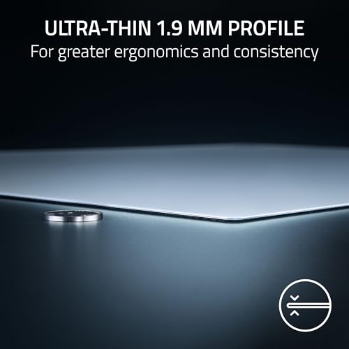 Image of Razer Atlas Pro Tempered Glass Gaming Mouse Mat - Ultra-Thin 1.9mm, Dirt and Scratch Resistant, Ultra‑Smooth Low‑Friction Surface, Optimized for Optical Sensors, Anti-Slip Base - White