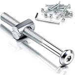 mawmuaw M6x100 mm Bed Bolts, 12 Pack Furniture Connector Bolts and Barrel Nuts, M6 Hex Socket Screws and Nuts with Wrench, Replacement Hardware Kit for Bunk Bed Frames, Cribs, Chairs, Cots, Cabinets